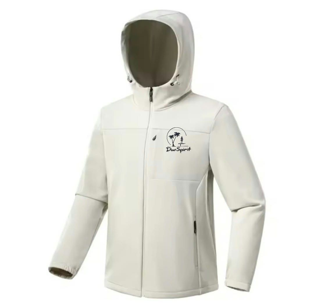 Veste Coupe vent Homme, Blanche, Logo 3D noir DW 