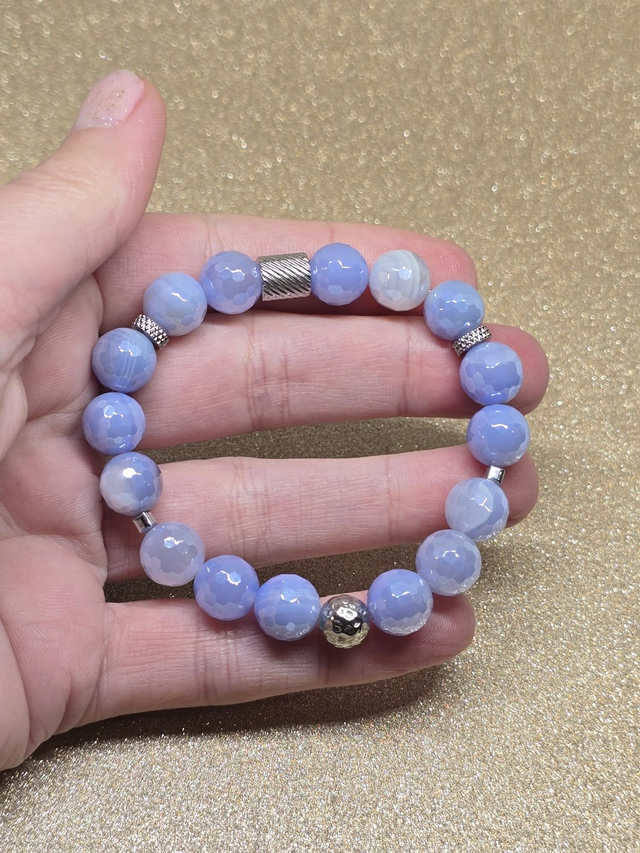 Bracelet Agate à facettes en 1 cm