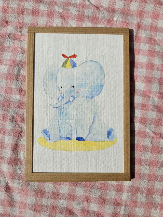 Petit éléphant - Original encadré