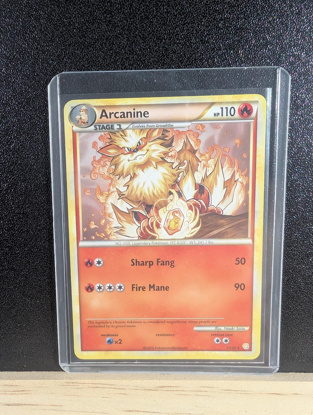 Arcanine 1/123 non Holo rare, Heart Gold Soul Silver