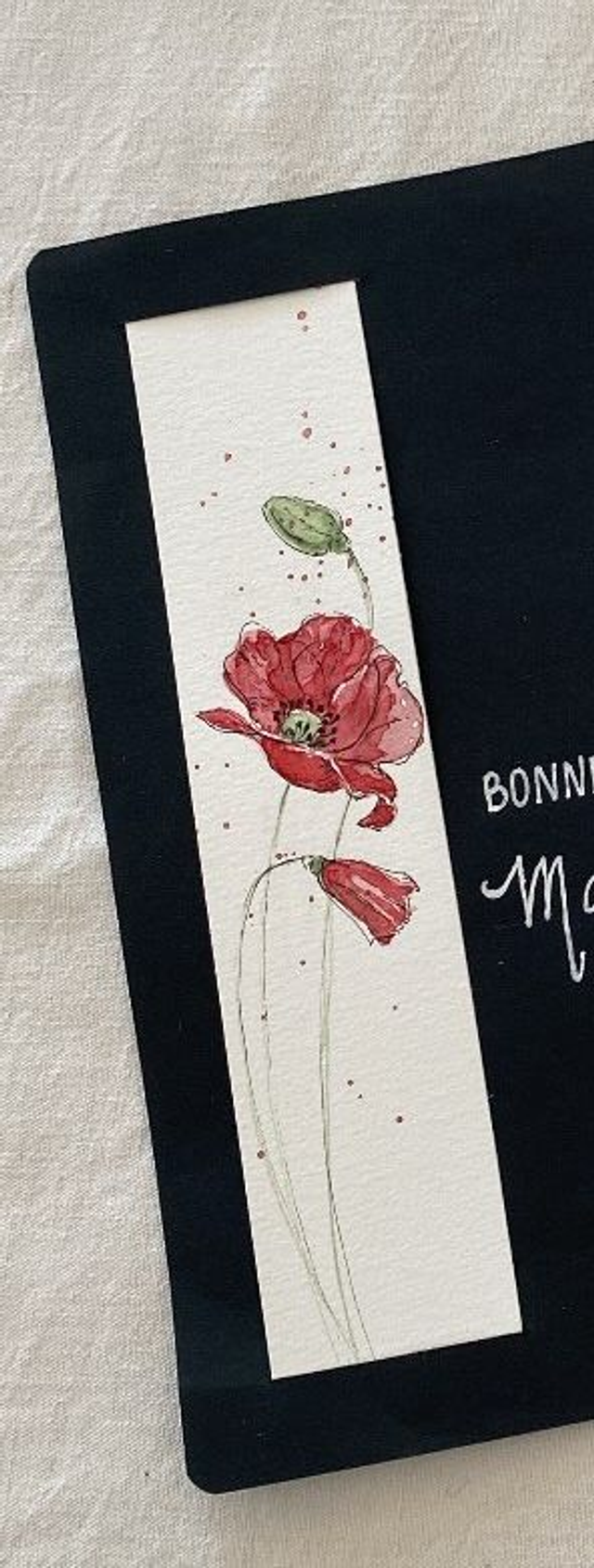 Marque-page coquelicot 