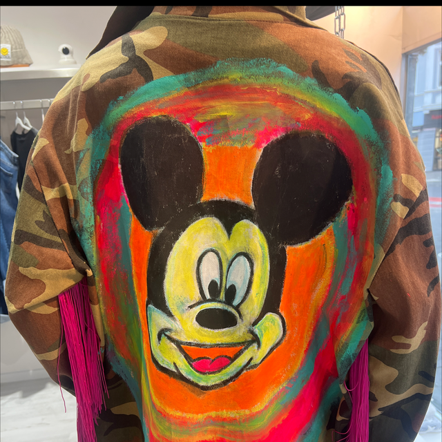 Handpainted Camouflage Jacke Mickey