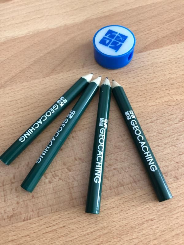 4 Geocaching-Bleistifte mit Spitzer