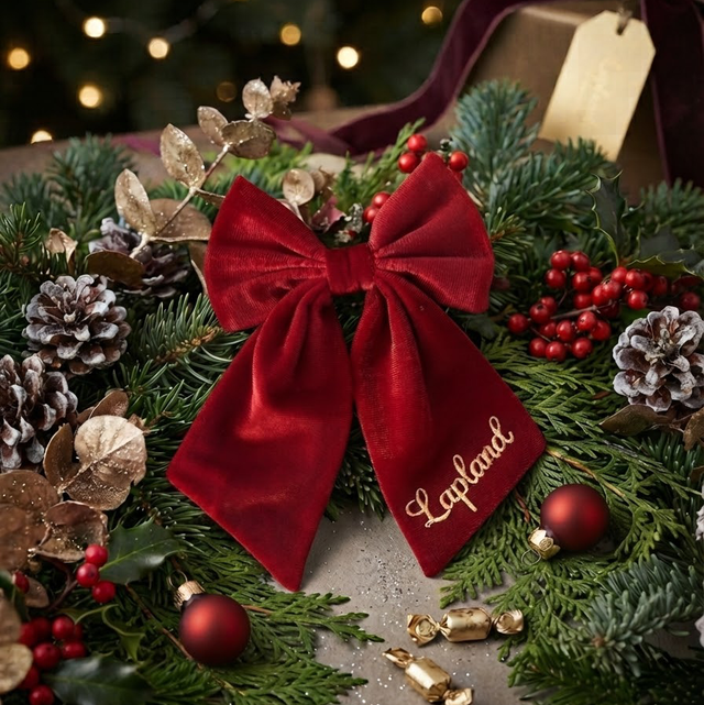 Personalised Christmas Velvet Hair Bow