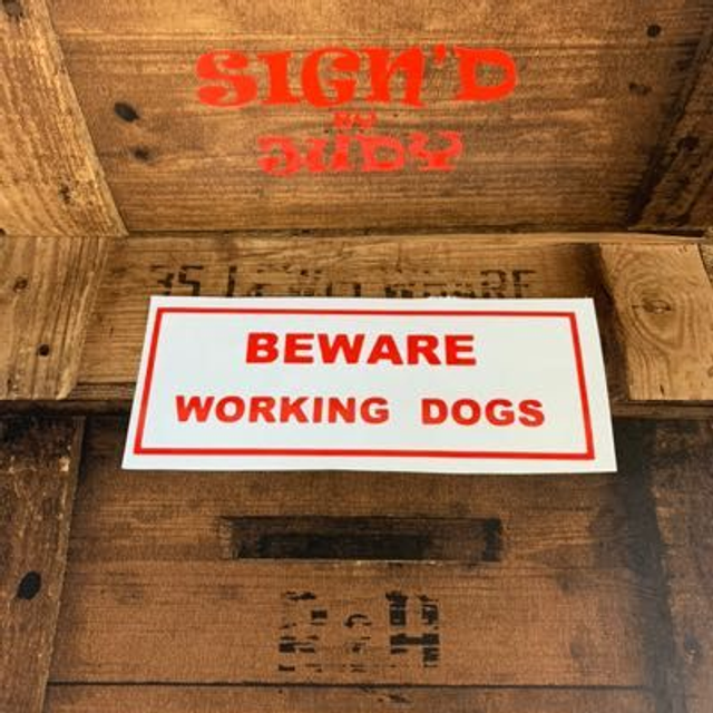 Beware Working Dogs Sticker 