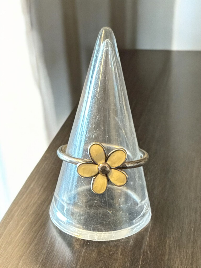 Discontinued Pandora Silver Flower Ring | Rare Design - Size 56