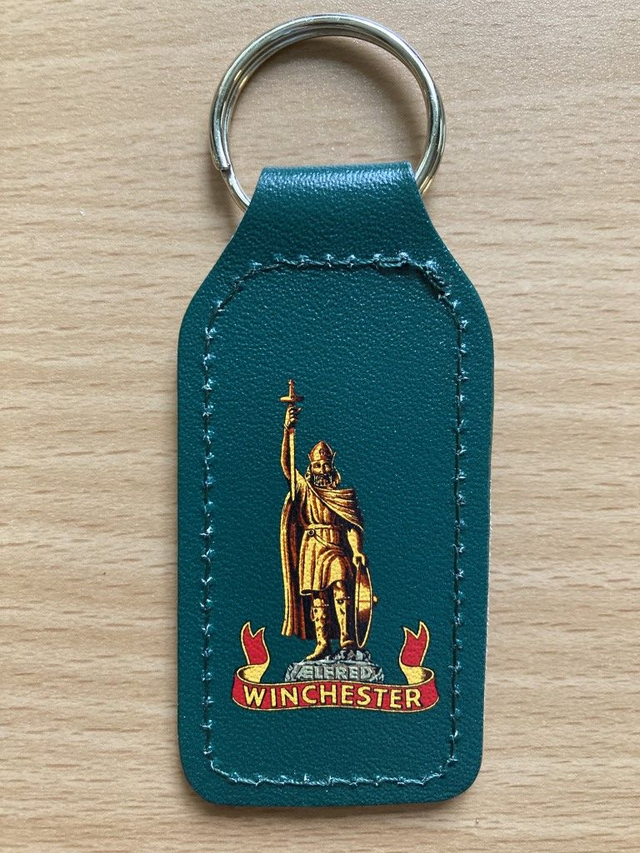 Green leather keyring