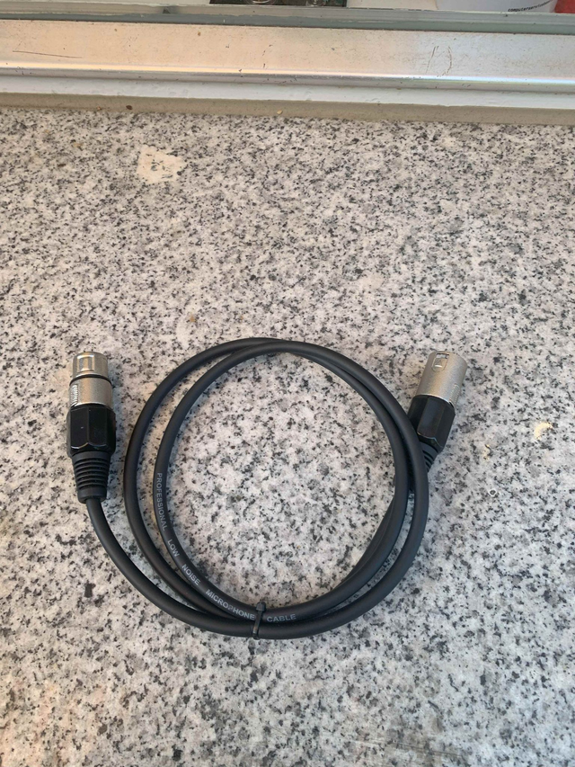 XLR Kabel, XLR männlich auf XLR weiblich, Schwarz, 1M