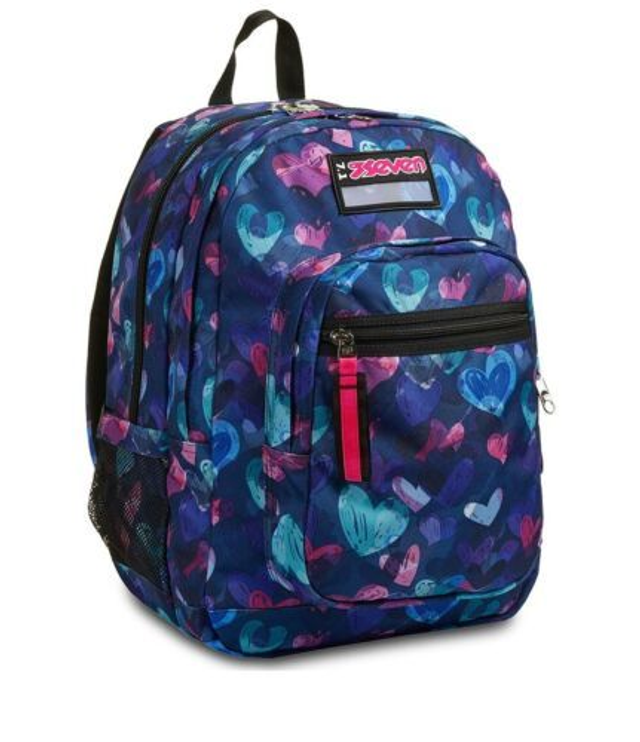 ZAINO  Seven® FREETHINK GIRL  VIOLA CON CUORI SFUMATI 