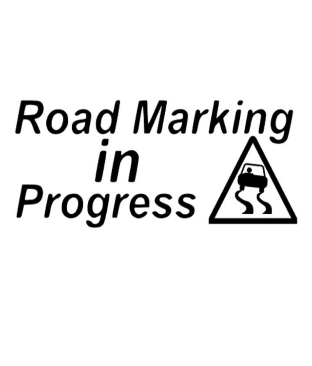 Road markings in progress 