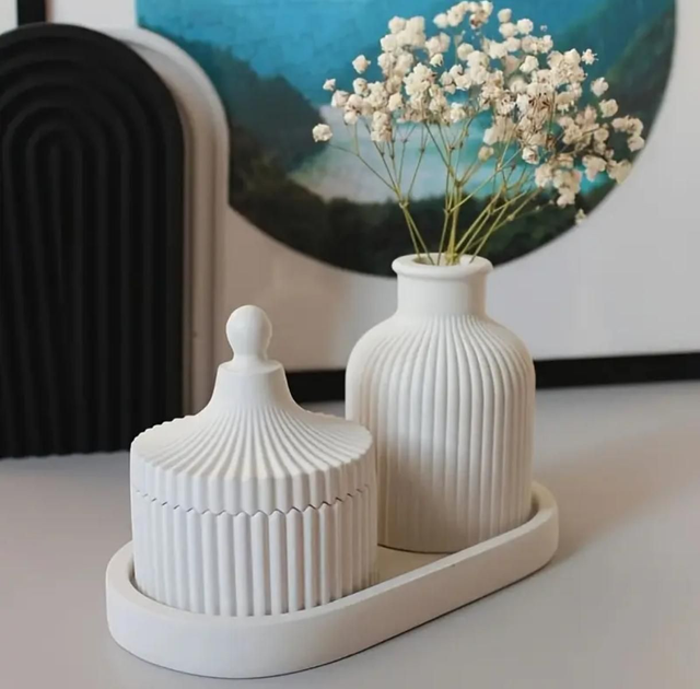 Déco vase + vide poche + plateau