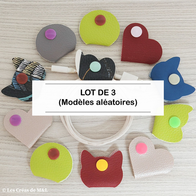 Lot de 3 attaches câbles (Modèles aléatoires)