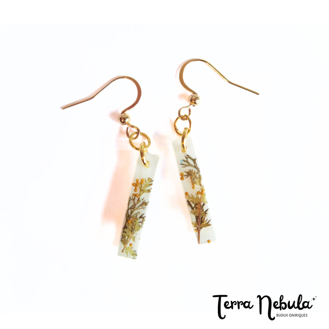 Boucles d&#039;oreilles Fougère dorée | BO091F