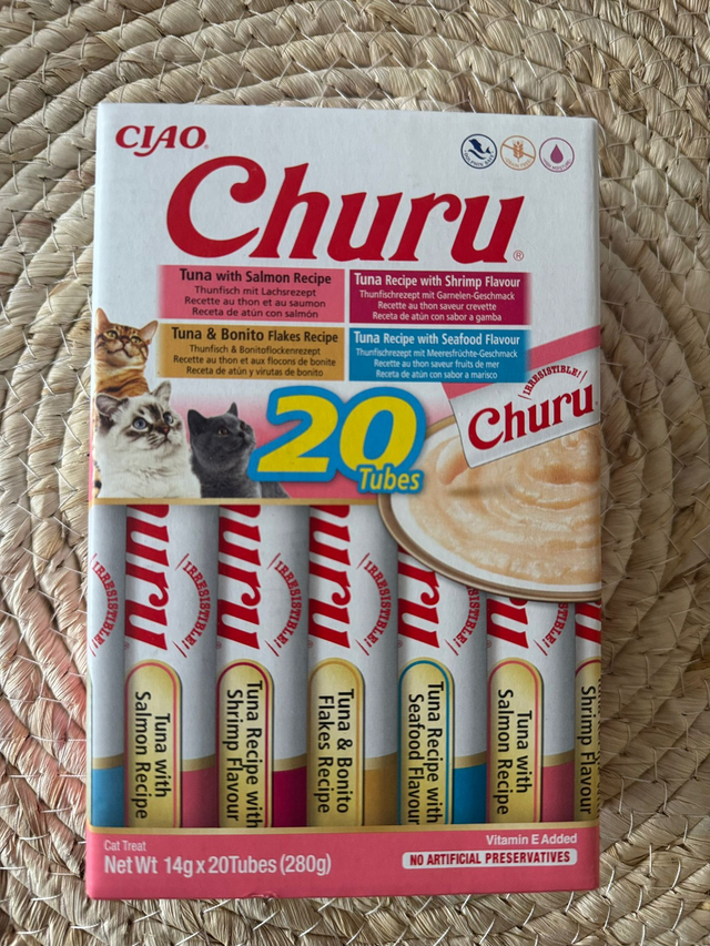 Boîte multipack CIAO Churu pour chat, assortiment fruits de mer, 20 pièces