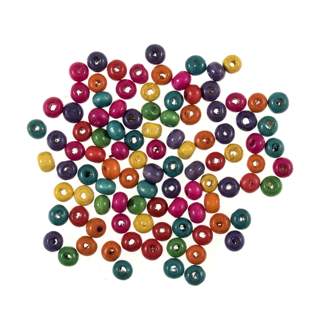 Coloured Wooden Bead Pack