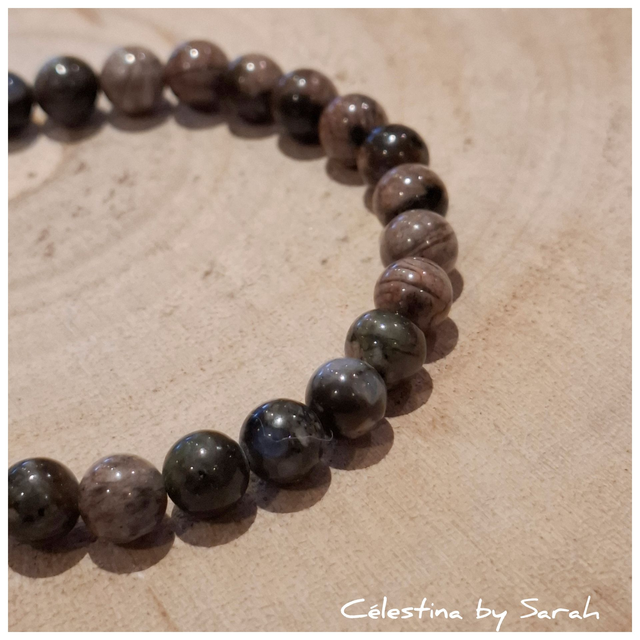 Bracelet Quartz Gris 6mm Taille Dame (1)
