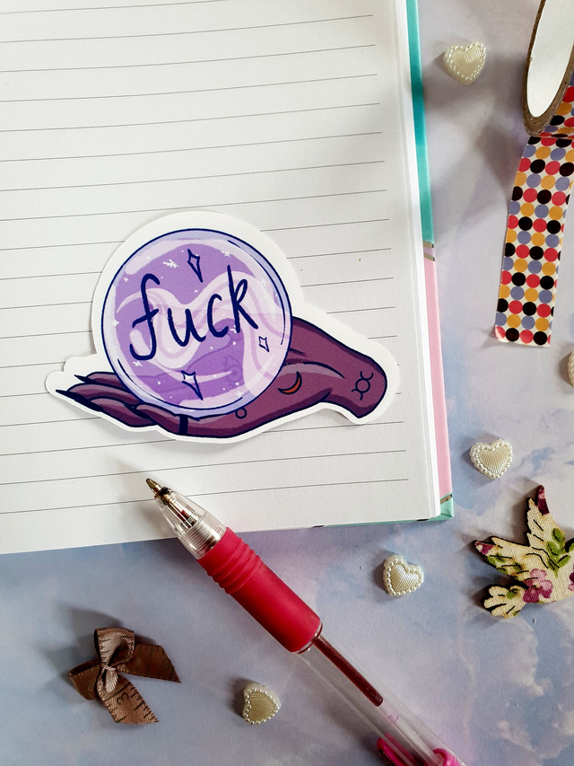 "F**k" Crystal Ball Single Stickers