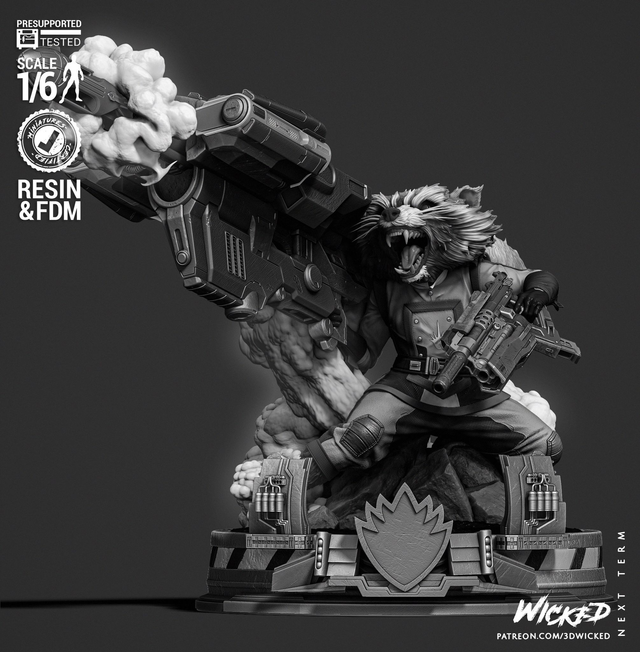 STATUE ROCKET Gardiens de la galaxie série Marvel comics 