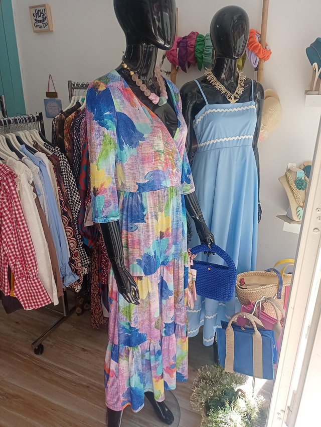Vestido largo estampado difuminado