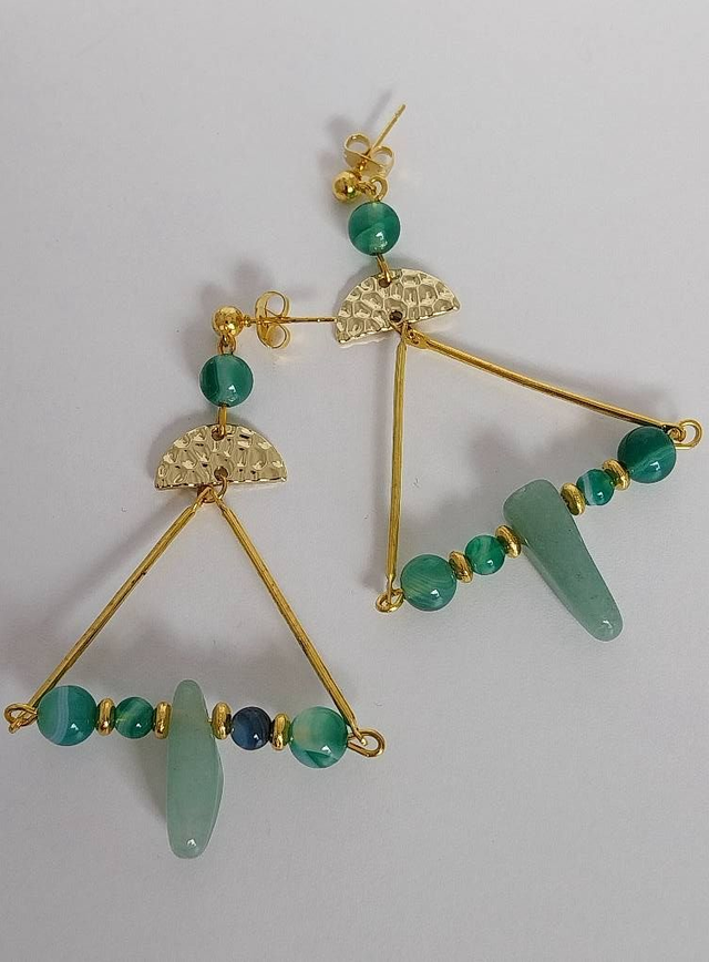 ✨Boucles d&#039;oreilles &quot;géométriques aventurine✨