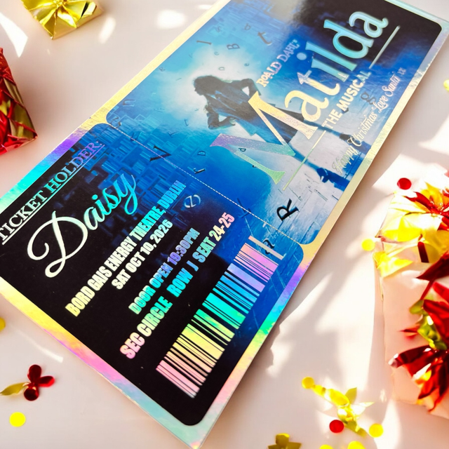 Matilda the musical gift ticket / card