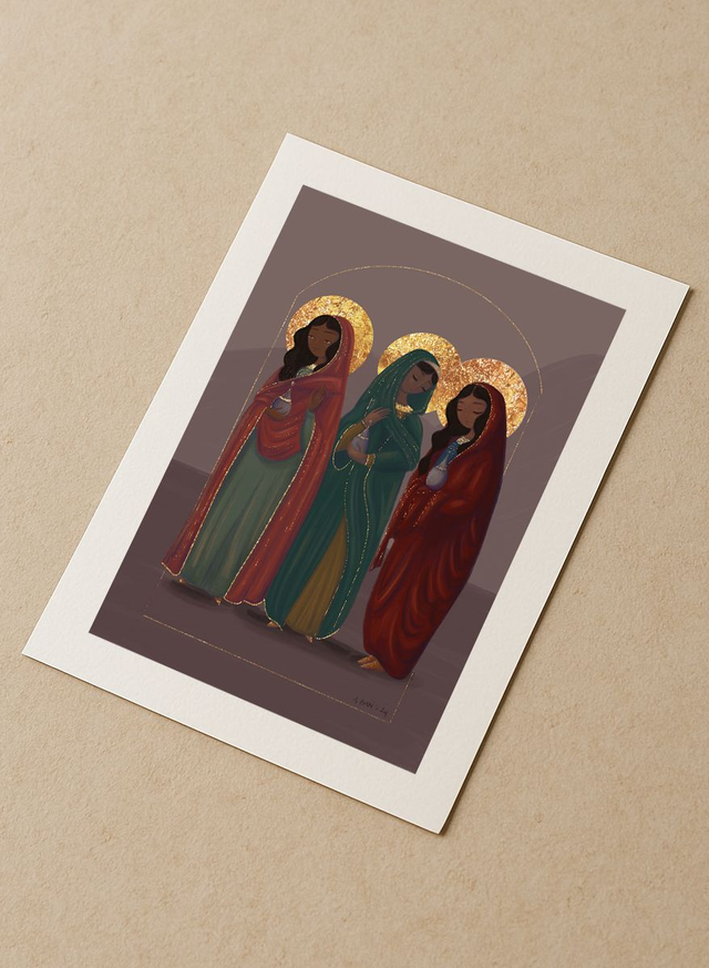 Les Myrrhophores - Tirage d'art rehaussé de doré