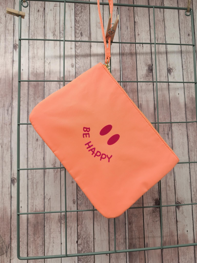 Clutch neon orange mit Druck 