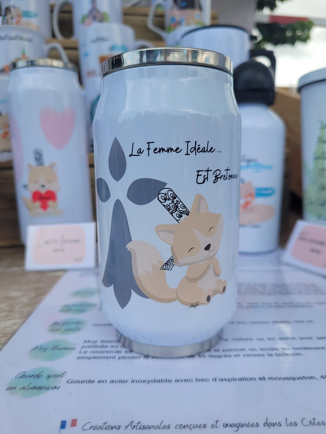 Canette isotherme avec paille (à personnaliser)