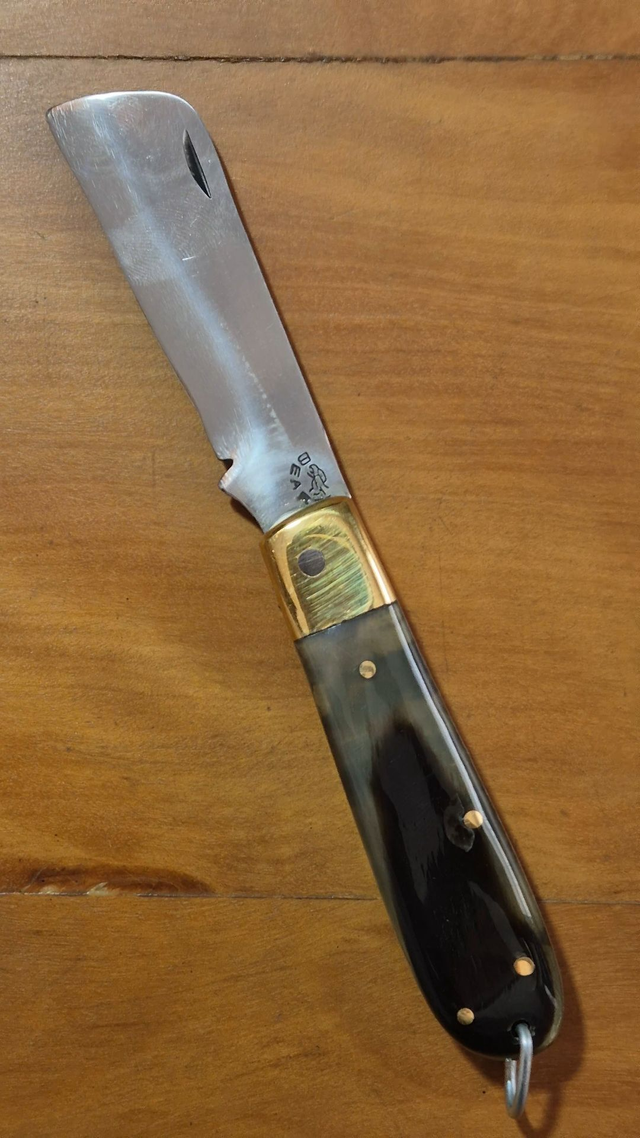 Canivete Artesanal Bruto Pica-Fumo 8cm 3mm Inox 420C Chifre