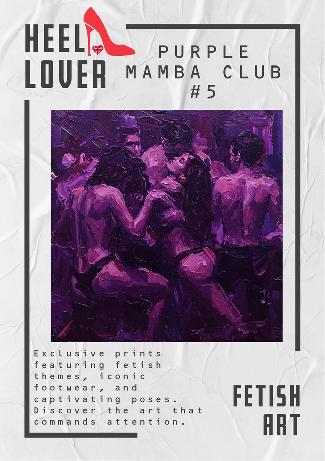 Purple Mamba Club #5 600mm x 600mm x 20mm Canvas Print    
