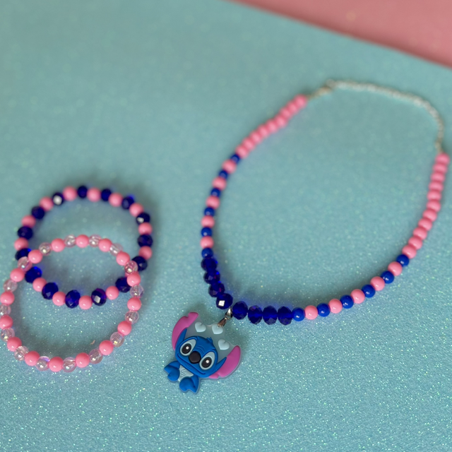 Ensemle collier + 2 bracelets Lilo & Stitch