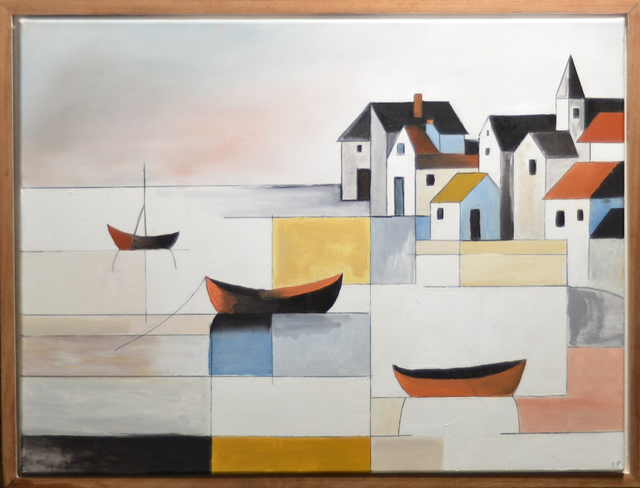 Harmonie Côtiere, Huile sur toile, 80 cm * 60 cm ( hors cadre )