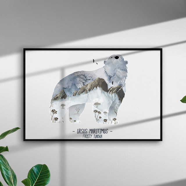 "Frosty Tundra" Affiche A5, A4 ou A3