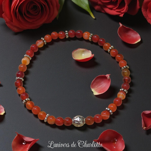 Bracelet "Cornaline" - Perle 4 mm - REF31