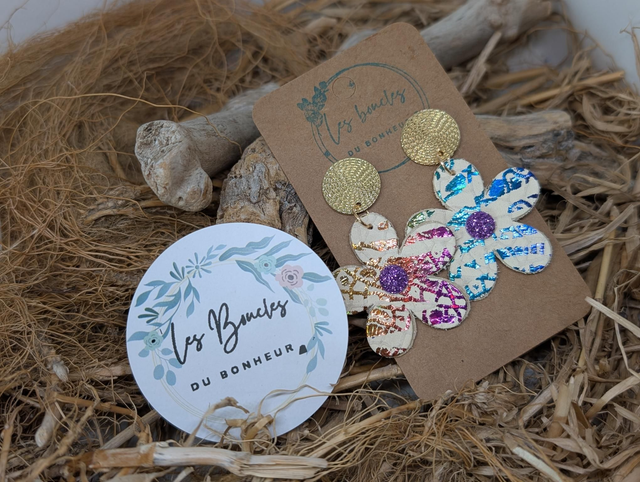 Boucles d&#039;oreilles Baby Marguerite multicolore bm035