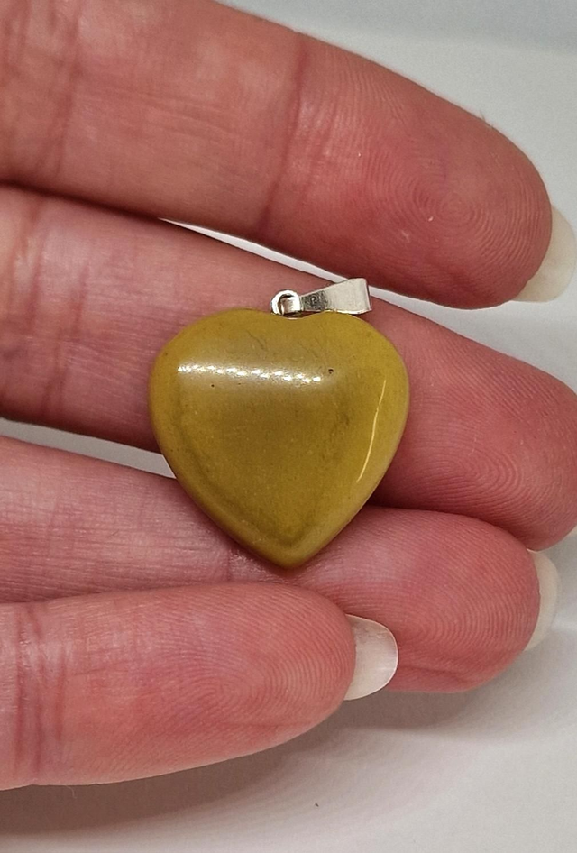 Pendentif cœur 20mm en Jaspe Mokaïte 