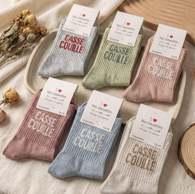 Chaussettes à paillettes CASSE COUILLE
