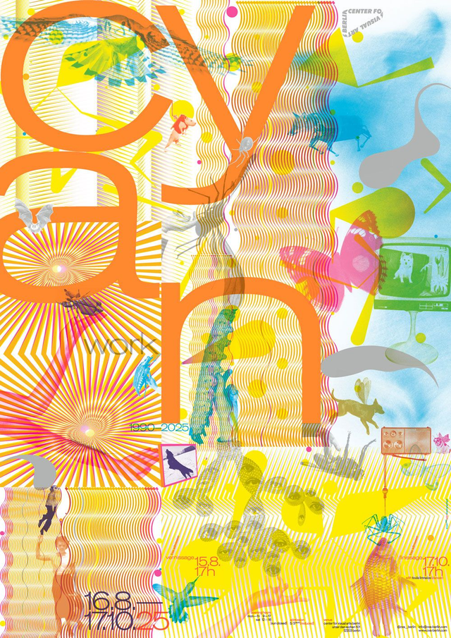 “cyan. work 1990—2025” exhibition poster