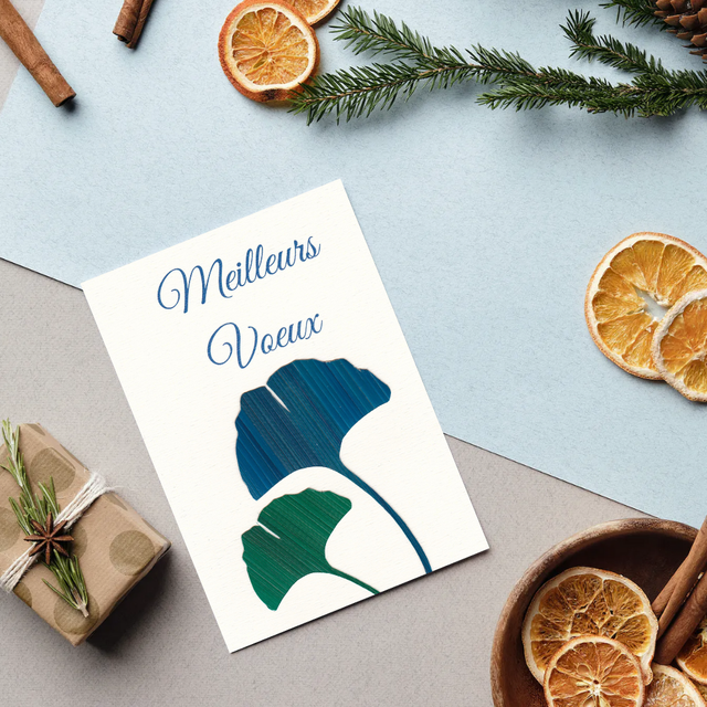 💌 Carterie • Ginkgo bleu et vert