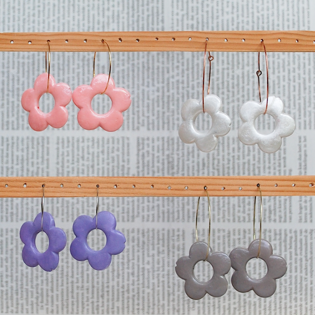 FLOWER POWER HOOP EARRINGS BIG