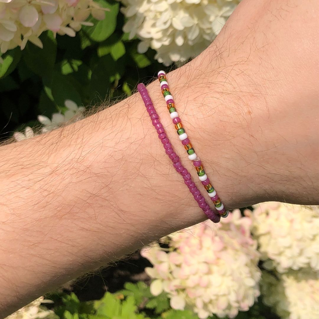 Bloesem (donker) - Set van twee armbandjes