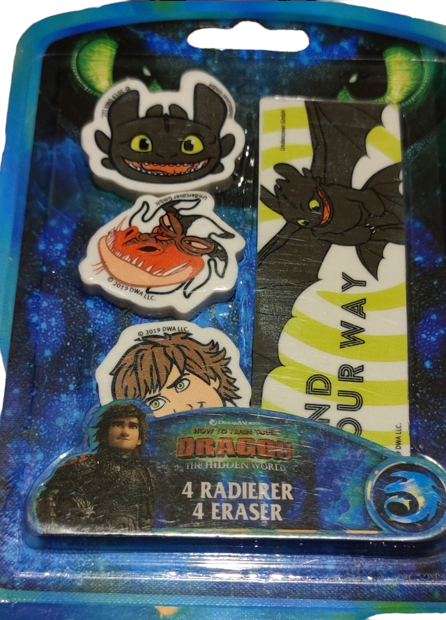 Gommes Dragon lot de 4