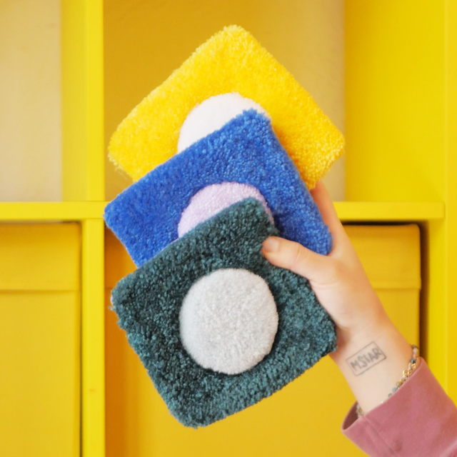 Mini-tapis tufté à la main | Dessous de tasse ou repose-objets