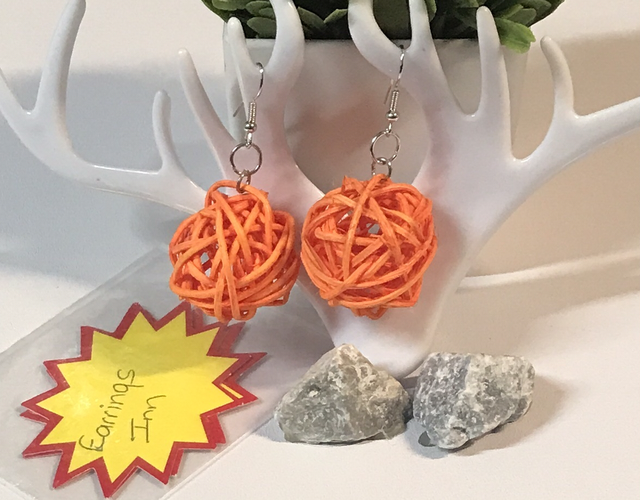 Orange Wood Dangling Earrings - SWDE102