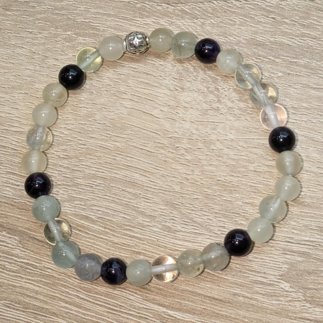 Bracelet "Fluorite mixte" 6mm BR-036