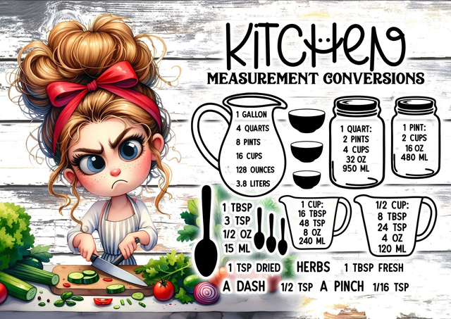 Fun Sublimation Glass Chopping Board | Novelty Kitchen Cutting Board - Measurements Moody Girl