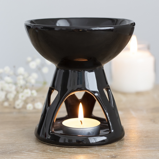 Black Deep Bowl Oil Burner Wax melt Warmer