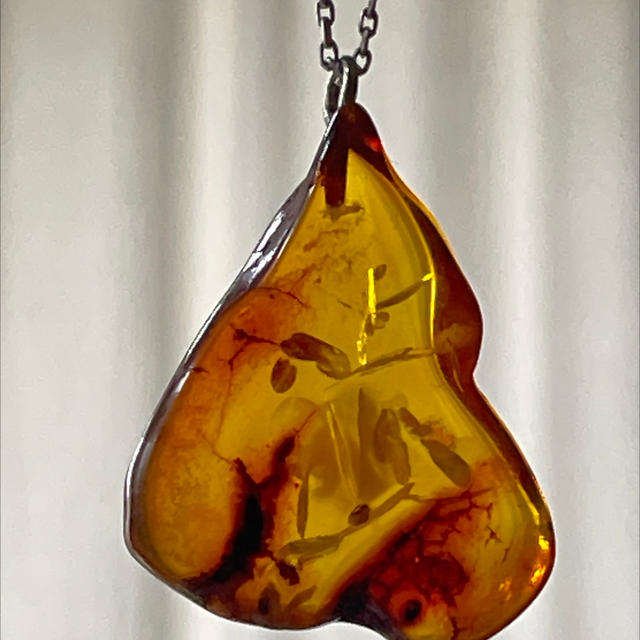 Bernstein Anhänger Tropfen Transparent 