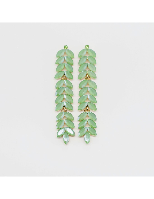 Pendientes Fiesta Vidrio Verde  Agua