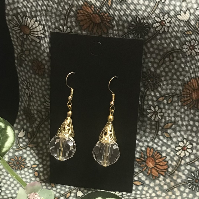 Clear Glass Dangling Earrings-CGDE52